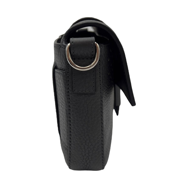 Fendi Baguette Crossbody Bag Small Grey in Calfskin, Silver hardware_3