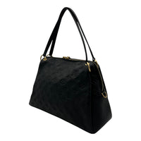 Ponthieu Black Top Handle Bag in Monogram Empreinte Leather, Gold hardware