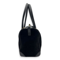 Gucci Boston Top Handle Bag Black in Suede Leather, Gold hardware_4