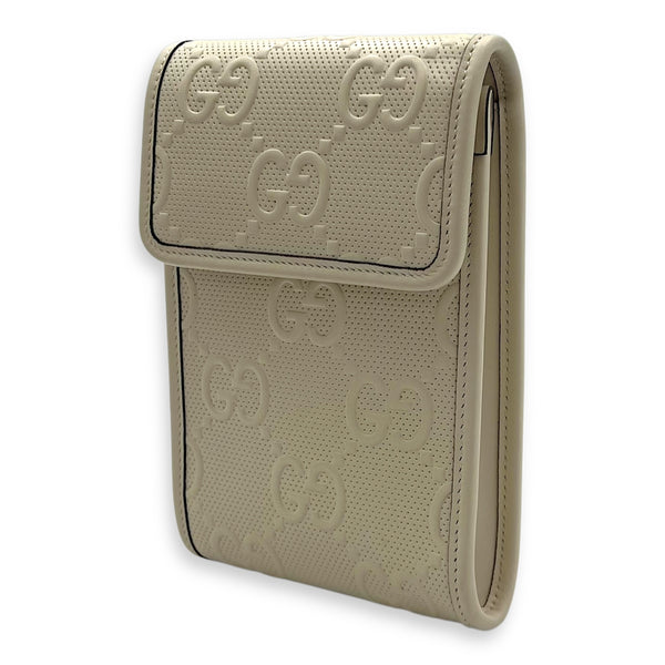 Gucci GG Crossbody Bag White in Calfskin, Silver hardware_4