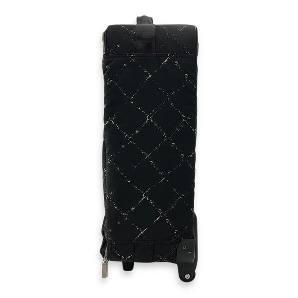 Chanel Suitcase Luggage Black in Nylon, Silver hardware_4