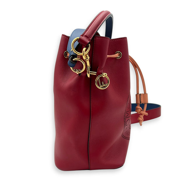 Fendi Mon Tresor Bucket Bag Red in Calfskin, Gold hardware_4
