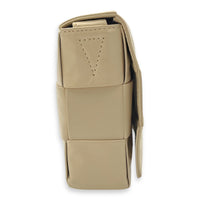 Bottega Veneta Cassette Crossbody Bag Beige in Calfskin, Silver hardware_4