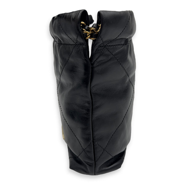 Chanel 22 Tote Shoulder Bag Mini Black in Lambskin, Gold hardware_5