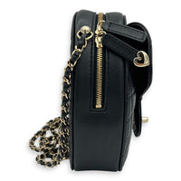 Chanel Heart  Crossbody Bag Black in Lambskin, Gold hardware_4