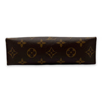 Pochette Toilette 19 Brown Pouch in Monogram Coated Canvas, Gold hardware