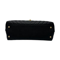 Chanel Coco Medium Black Top handle Bag in Caviar Leather, Gold hardware_5