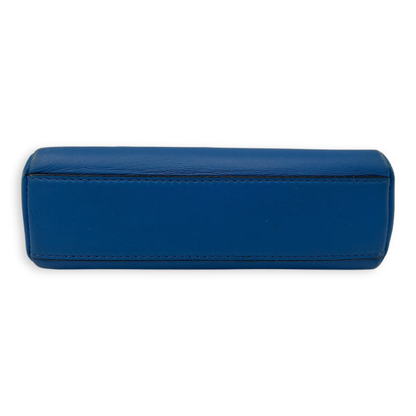 Fendi Peekaboo Top Handle Bag Micro Blue in Calfskin , Gold Hardware_5