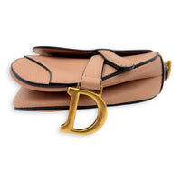 Christian Dior Saddle Top Handle Bag Micro Beige in Calfskin, Gold hardware_5