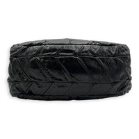 Prada Quilted Top Handle Bag Black in Glazed Calfskin, Silver hardware_5
