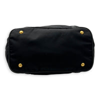 Prada Logo Black Top Handle Bag in Nylon, Gold hardware_5