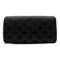 Celine Triomphe Boston Brown Top Handle Bag in Coated Canvas, Gold hardware_5