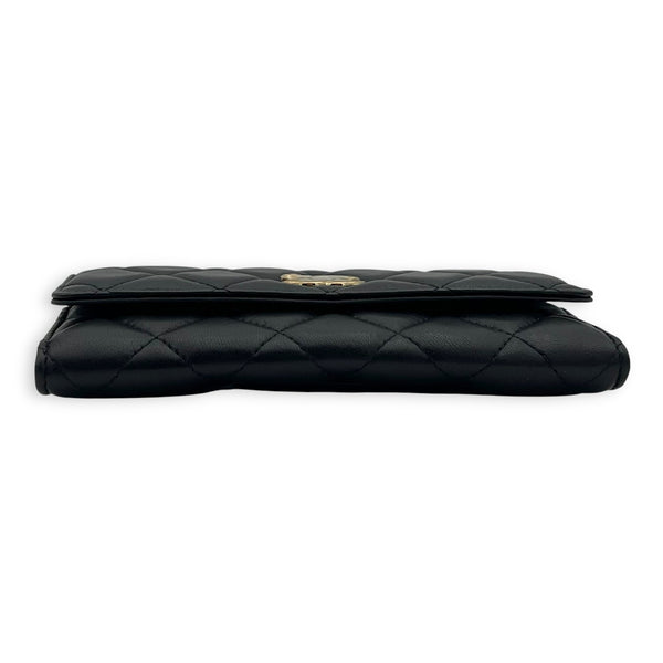 Chanel CC Wallet On Chain Black in Lambskin, Gold hardware_5