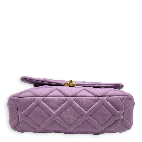 Chanel C19 Maxi Purple Crossbody Bag in Fabric, Mixed hardware_5