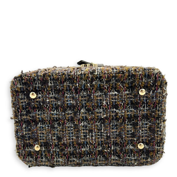 Chanel Vanity Case Wood Multi-colour Top Handle Bag in Tweed, Gold hardware_5