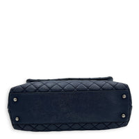 Chanel Coco Handle Quilted Top Handle Bag Blue in Caviar Leather, Silver hardware_5