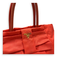 Prada Bow Salmon Top Handle Bag in Nylon, Gold hardware_6