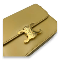 Celine Triomphe Crossbody Bag Teen Yellow in Calfskin, Gold hardware_6