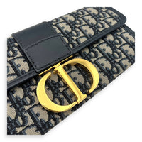 Christian Dior Montaigne Crossbody Bag Medium Blue in Canvas, Gold hardware_6
