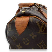 Speedy Top Handle Bag 30 Brown in Monogram Coated Canvas, Gold hardware