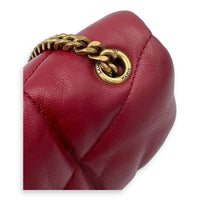 Saint Laurent Puffer Mini Red Shoulder Bag in Lambskin, Gold hardware_7