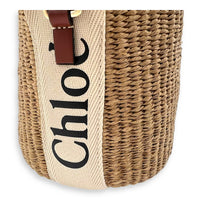 Chloé Woody Beige Bucket Bag in Raffia, Gold hardware_7