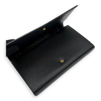 Saint Laurent Star Monogram Black Wallet On Chain in Calfskin, Gold hardware_7