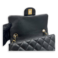 Chanel Lucky Charm Classic Mini Black Shoulder Bag in Lambskin, Mixed hardware_7
