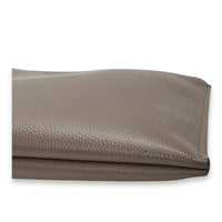 Paris Zipped Beige Pouch in Calfskin, Silver hardware