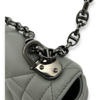 Caro Medium Grey Shoulder Bag in Lambskin, Silver hardware