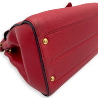 Louis Vuitton Double V Top Handle Bag Red in Calfskin, Gold hardware_12