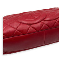 Chanel CC Shoulder Bag Red in Caviar Leather, Silver hardware_9