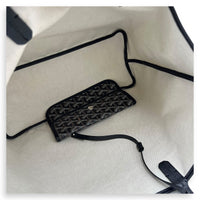 Goyard Saint Louis Tote Bag PM Black in Coated Canvas, Silver hardware_8