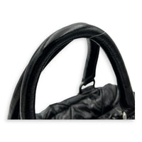 Prada Quilted Top Handle Bag Black in Glazed Calfskin, Silver hardware_8