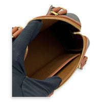 Celine Triomphe Boston Brown Top Handle Bag in Coated Canvas, Gold hardware_8