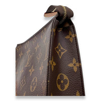 Pochette Toilette 19 Brown Pouch in Monogram Coated Canvas, Gold hardware