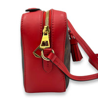 Louis Vuitton Saintonge Crossbody Bag Brown in Monogram Coated Canvas, Gold hardware_3