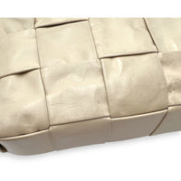 Bottega Veneta Cassette Crossbody Bag Beige in Calfskin, Silver hardware_9