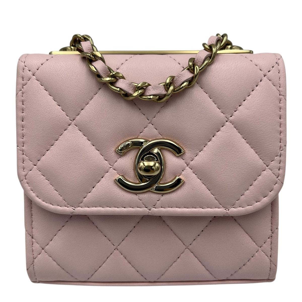 Chanel Trendy CC Wallet On Chain Pink in Lambskin, Gold hardware_1