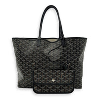 Goyard Saint Louis Tote Bag PM Black in Coated Canvas, Silver hardware_9