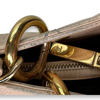 GST Beige Shoulder Bag in Caviar Leather, Gold hardware