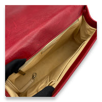 Boy Shoulder Bag Large Red in Calfskin, Gold hardware