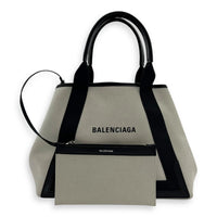 Balenciaga Cabas Tote Bag Medium White in Canvas, Silver hardware_10