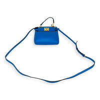 Fendi Peekaboo Top Handle Bag Micro Blue in Calfskin , Gold Hardware_12