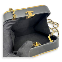 Chanel METAL Crossbody Bag Black in Lambskin, Gold hardware_6