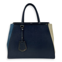 Fendi 2Jours Top Handle Bag Blue in Calfskin, Silver hardware_1
