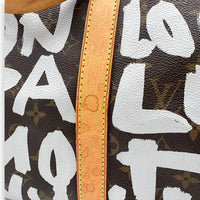 Louis Vuitton Stephen Sprouse Keepall 50 Brown Duffle Bag in Coated Canvas, Gold hardware_10