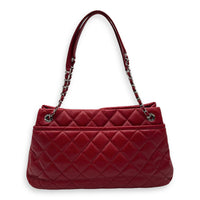 Chanel CC Shoulder Bag Red in Caviar Leather, Silver hardware_2