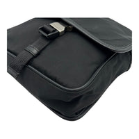 Prada Logo Crossbody Bag Black in Nylon, Silver hardware_9