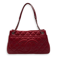Chanel CC Shoulder Bag Red in Caviar Leather, Silver hardware_1